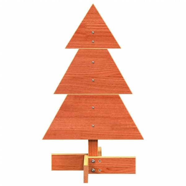 vidaXL dekorativt juletræ 60 cm massivt fyrretræ gyldenbrun