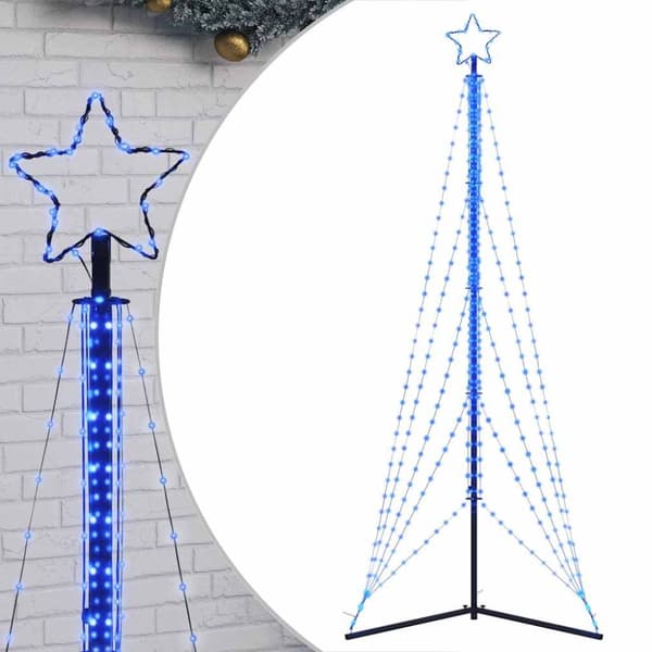 vidaXL LED Juletre 525 LEDs Blå 302 cm