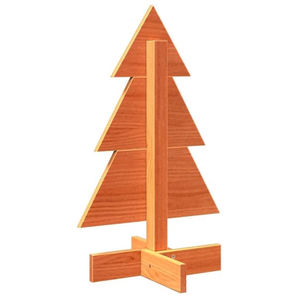 vidaXL Juletre av tre til pynt voksbrun 60 cm heltre furu