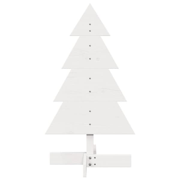 vidaXL Juletre av tre til pynt hvit 80 cm heltre furu
