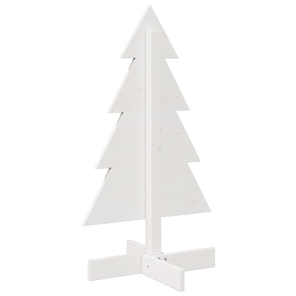 vidaXL Juletre av tre til pynt hvit 80 cm heltre furu