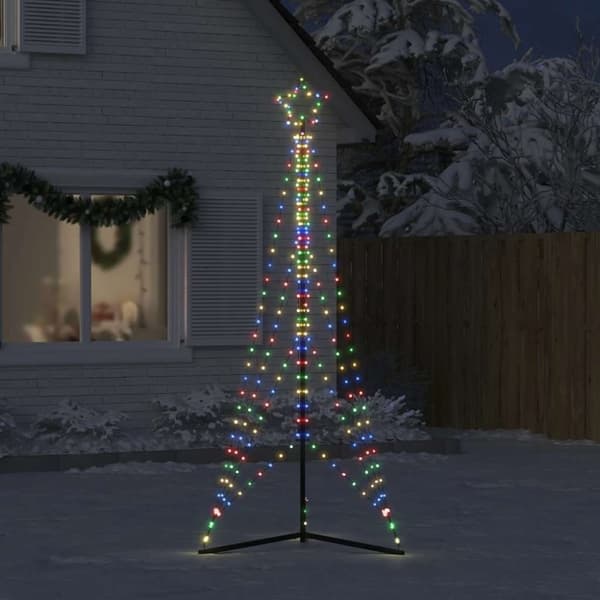 vidaXL LED-juletræ 483 LED'er 240 cm farverigt lys