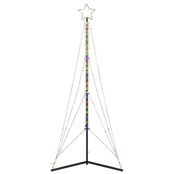 vidaXL LED-juletræ 483 LED'er 240 cm farverigt lys