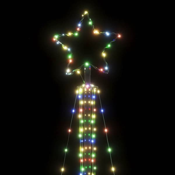vidaXL LED-juletræ 483 LED'er 240 cm farverigt lys