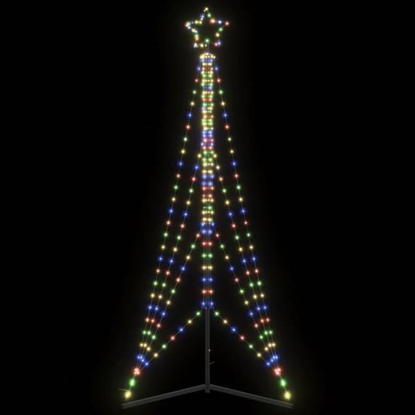vidaXL LED-juletræ 483 LED'er 240 cm farverigt lys