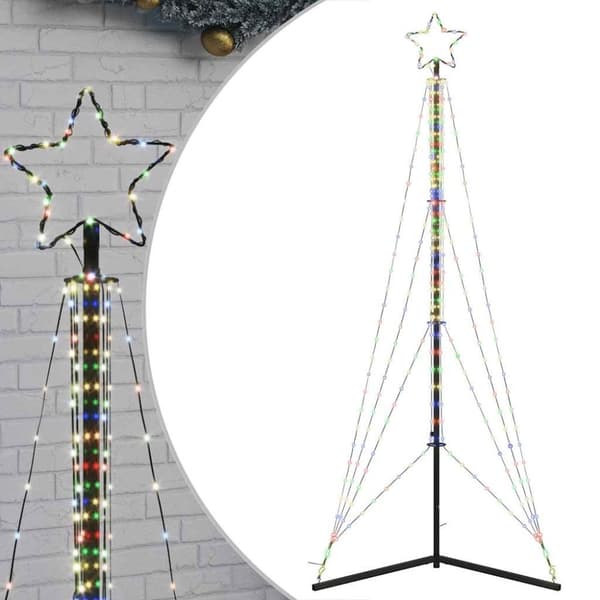 vidaXL LED-juletræ 483 LED'er 240 cm farverigt lys