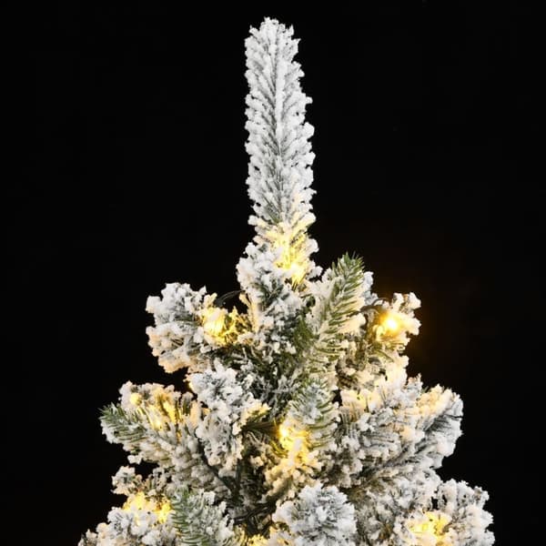 vidaXL Plastgran med 300 LEDs och snö 240 cm