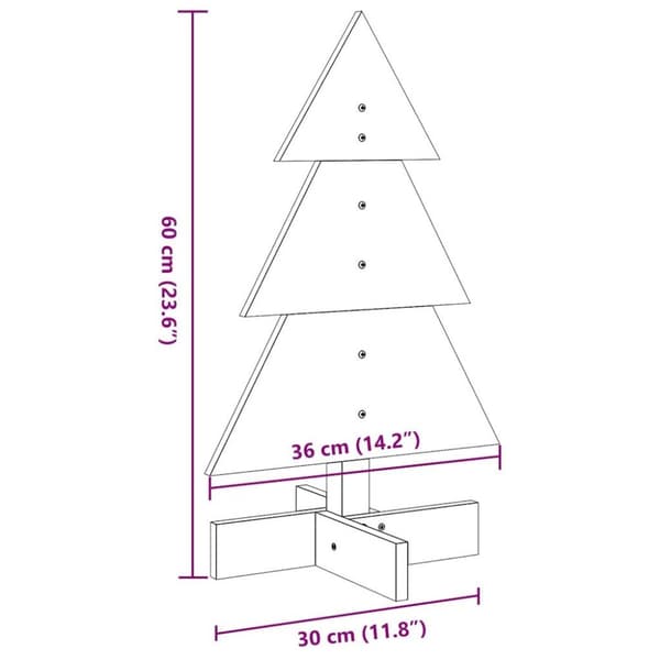 vidaXL Julgran trä vit 60 cm massiv furu