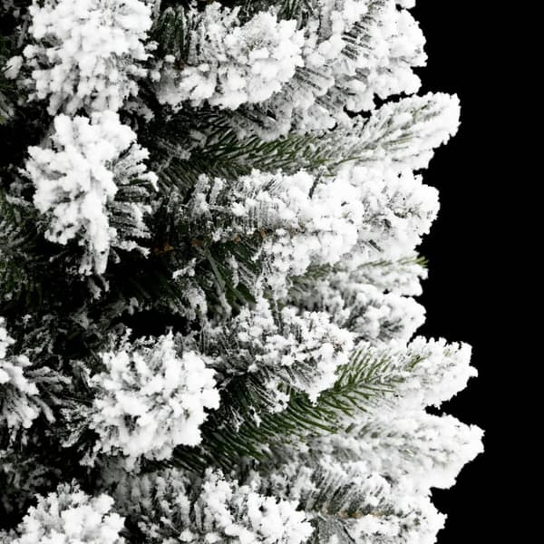 vidaXL Slankt kunstig juletre med flokket snø 120 cm PVC og PE