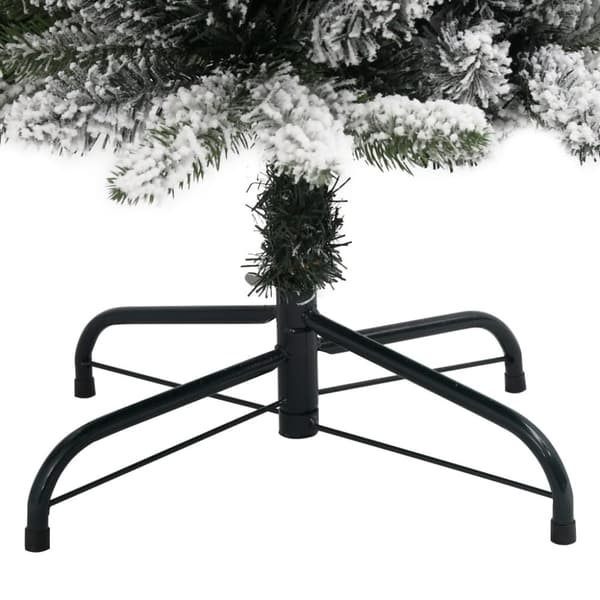 vidaXL Slankt kunstig juletre med flokket snø 120 cm PVC og PE