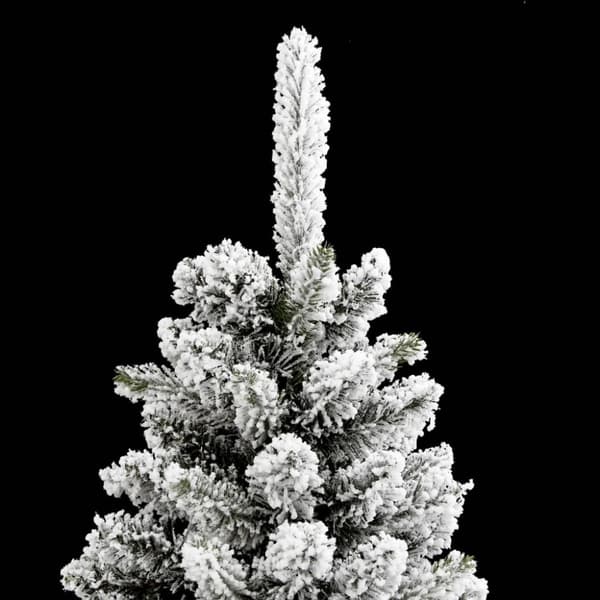 vidaXL Slankt kunstig juletre med flokket snø 120 cm PVC og PE