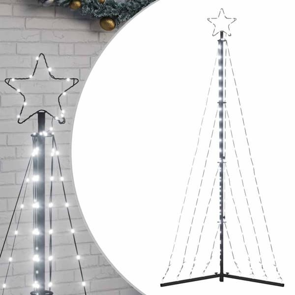 vidaXL LED joulukuusi 339 kylmän valkoista LED-valoa 182 cm