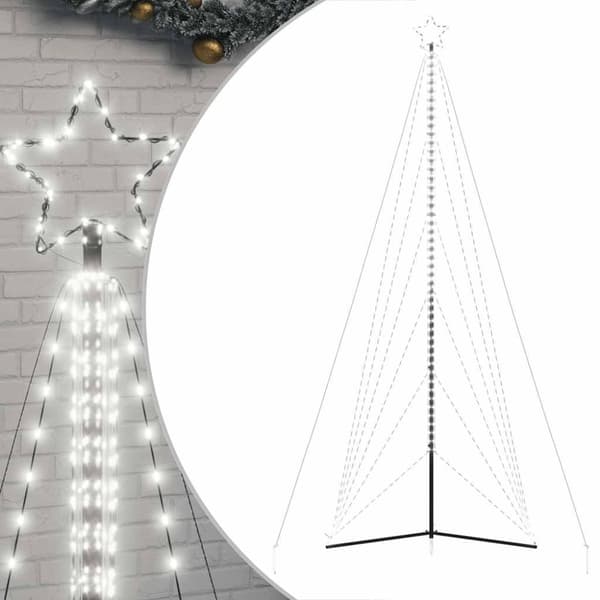 vidaXL LED joulukuusi 861 kylmän valkoista LED-valoa 478 cm