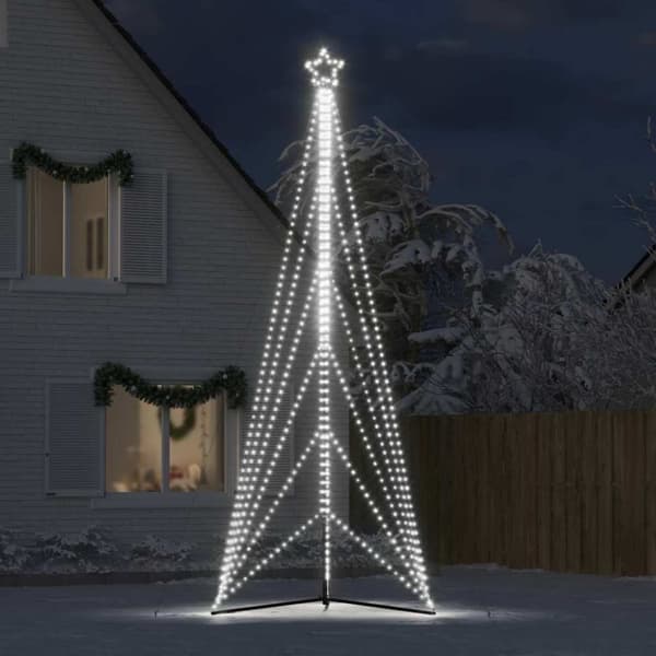vidaXL LED joulukuusi 861 kylmän valkoista LED-valoa 478 cm
