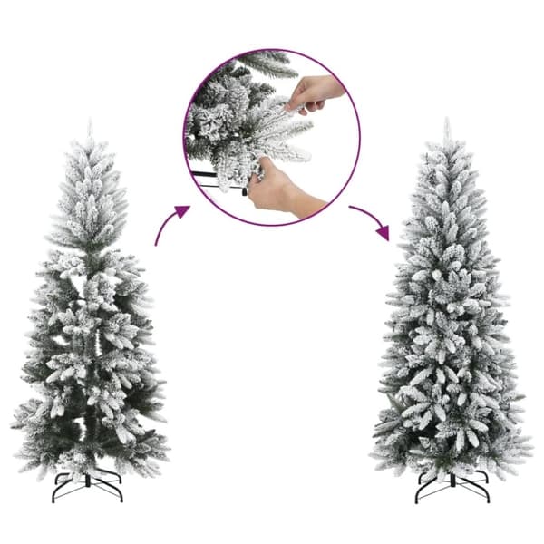 vidaXL Tekojoulukuusi lumihuurteella 300 LED-valoa 210 cm