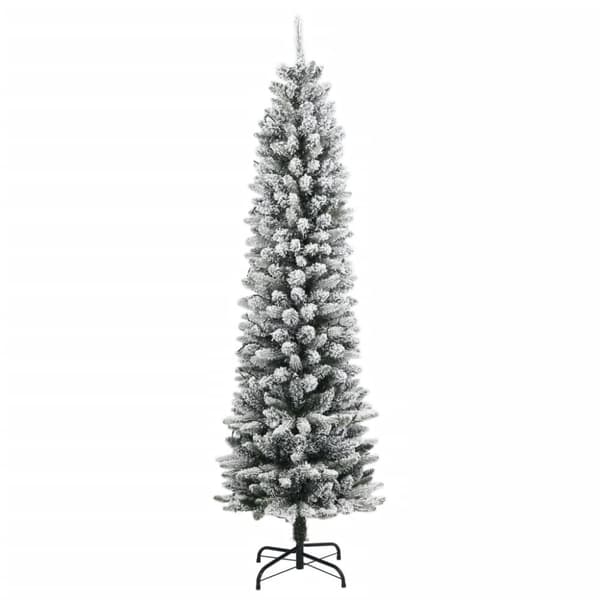 vidaXL Plastgran med 150 LEDs och snö 150 cm