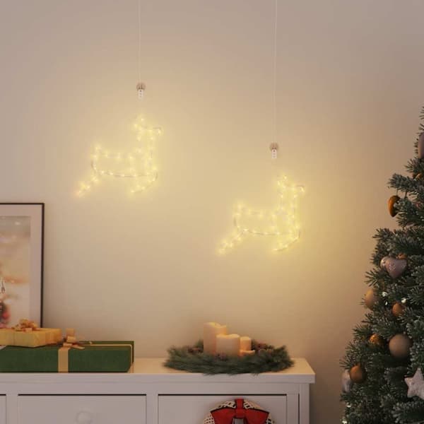 vidaXL Julelys rensdyrsilhuet 2 stk 35 LED'er varm hvid
