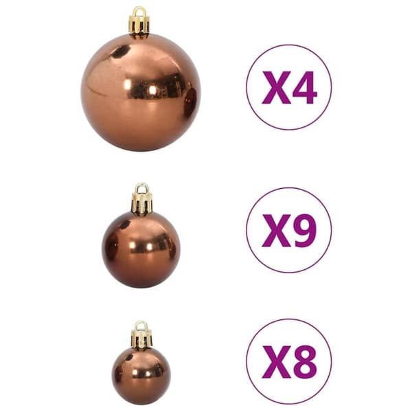 vidaXL Julgranskulor 98 st brun Ø3/4/6 cm