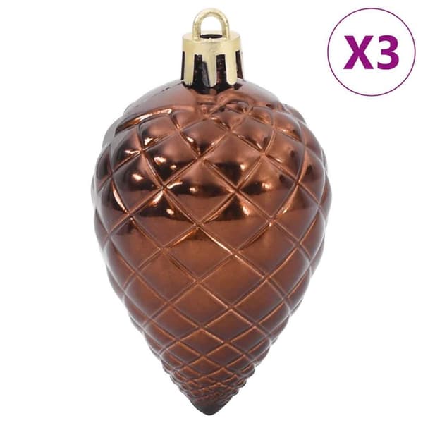 vidaXL Julgranskulor 98 st brun Ø3/4/6 cm