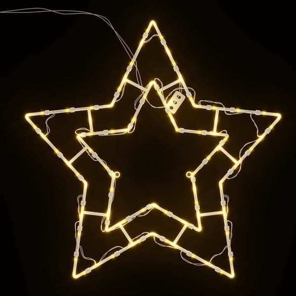vidaXL Julbelysning stjärna silhuett 2 st 50 LEDs varmvit