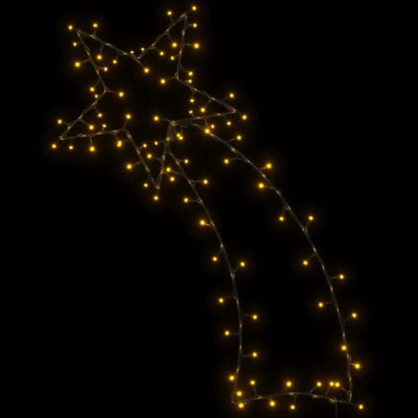 vidaXL Julelys stjerneskudd silhuett 115 LEDs varm hvit