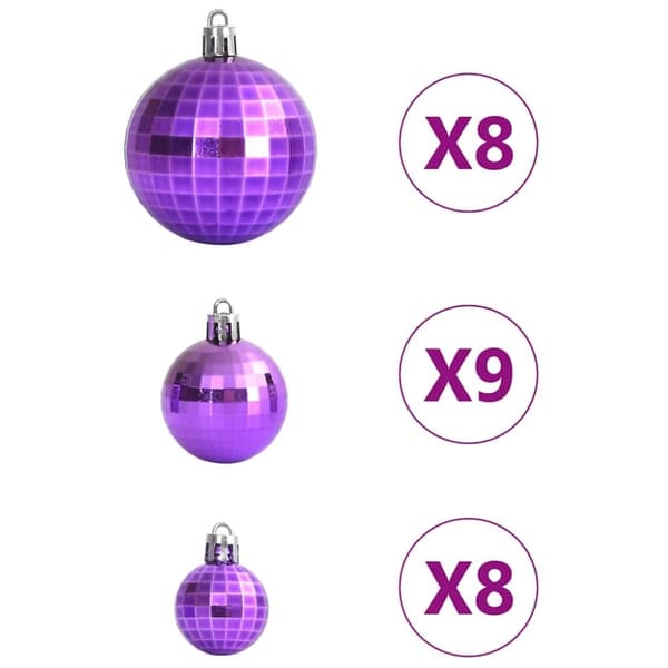 vidaXL Julgranskulor 100 st lila Ø3/4/6 cm