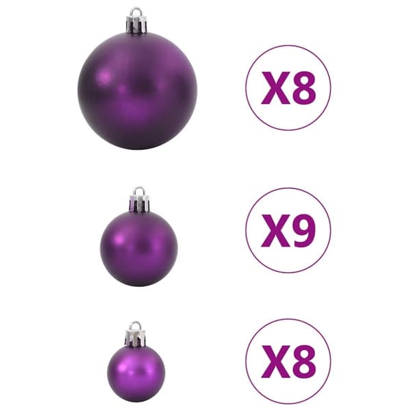 vidaXL Julgranskulor 100 st lila Ø3/4/6 cm