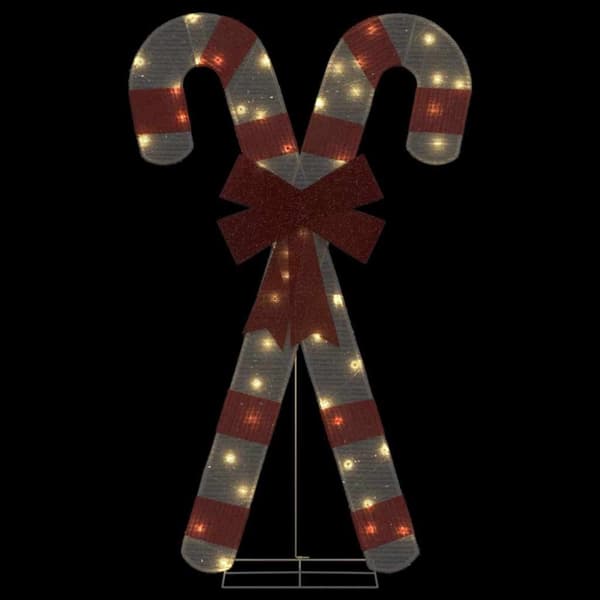 vidaXL Julepynt candy cane 50 LEDs varm hvit