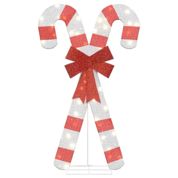 vidaXL Julepynt candy cane 50 LEDs varm hvit
