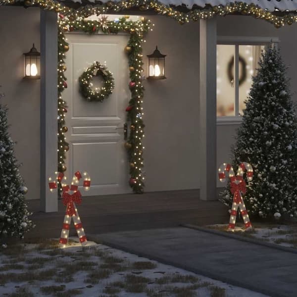 vidaXL Julepynt candy cane 50 LEDs varm hvit