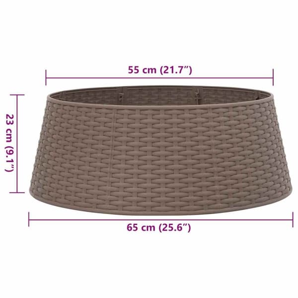 vidaXL skjuler til juletræsfod Ø65x23 cm plast brun