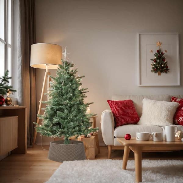 vidaXL skjuler til juletræsfod Ø65x23 cm plast brun