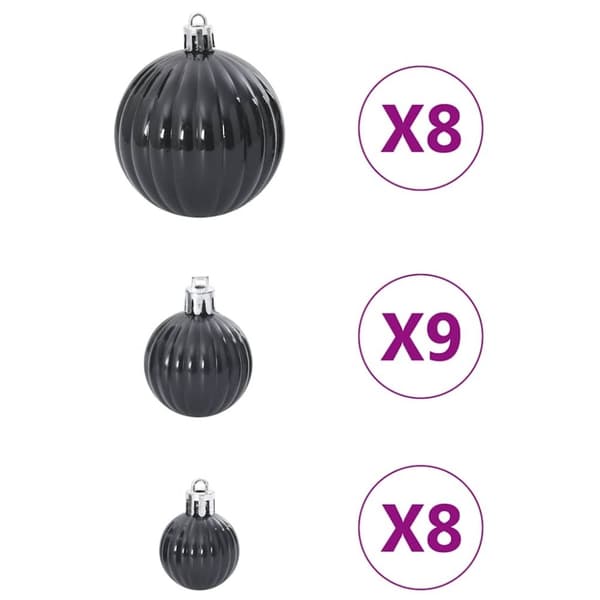 vidaXL Julgranskulor 100 st svart Ø3/4/6 cm