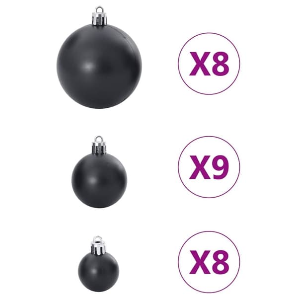 vidaXL Julgranskulor 100 st svart Ø3/4/6 cm