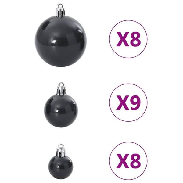 vidaXL Julgranskulor 100 st svart Ø3/4/6 cm