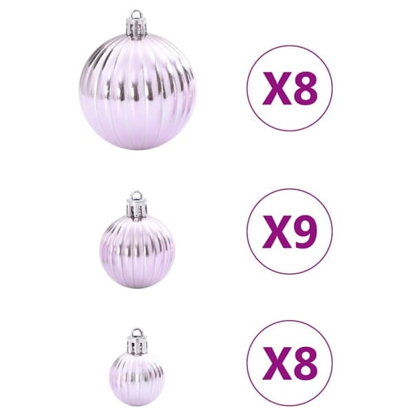 vidaXL Julekuler 100 stk rosa Ø3/4/6 cm
