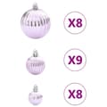 Miniatyrbilde 4 av 9: vidaXL Julekuler 100 stk rosa Ø3/4/6 cm