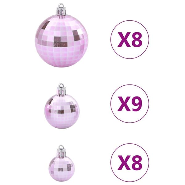 vidaXL Julekuler 100 stk rosa Ø3/4/6 cm