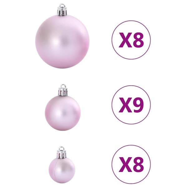 vidaXL Julekuler 100 stk rosa Ø3/4/6 cm