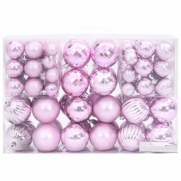 vidaXL Julekuler 100 stk rosa Ø3/4/6 cm