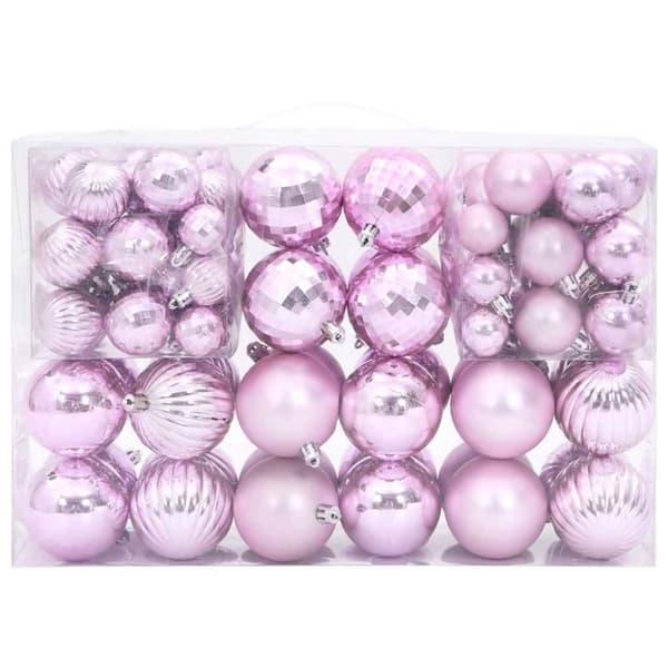 vidaXL Julekuler 100 stk rosa Ø3/4/6 cm