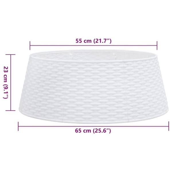 vidaXL Joulukuusihame valkoinen Ø65x23 cm muovi