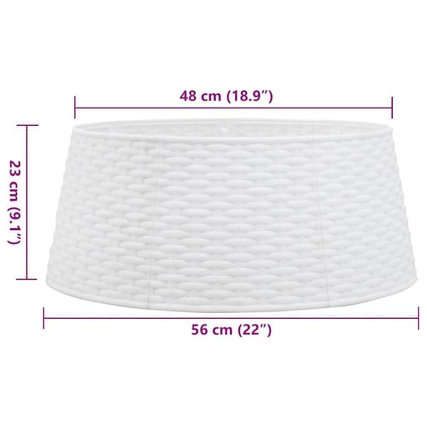 vidaXL skjuler til juletræsfod Ø56x23 cm plast hvid