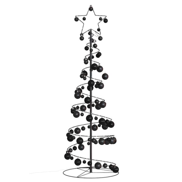 vidaXL LED-juletræ med kugler 100 LED'er 150 cm varmt hvidt lys