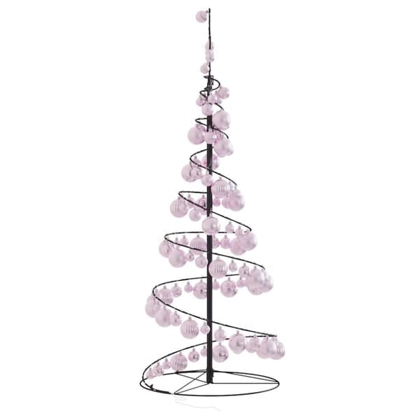 vidaXL LED juletre med kuler 80 lysdioder Varmhvit 120 cm
