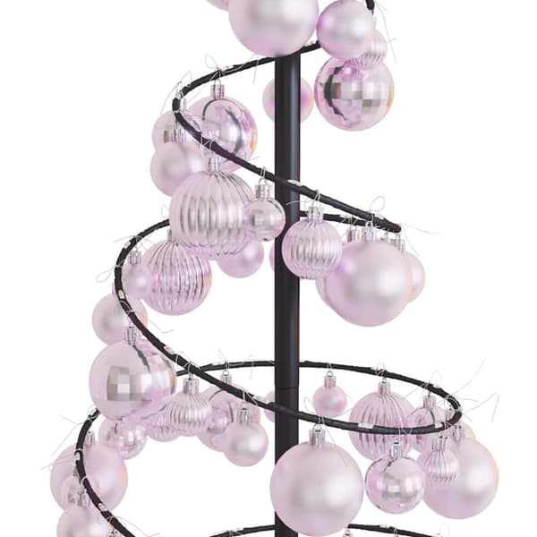 vidaXL LED juletre med kuler 80 lysdioder Varmhvit 120 cm