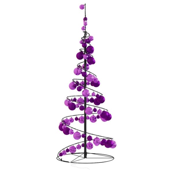 vidaXL LED julgran med julgranskulor 80 LED varmvit 120 cm