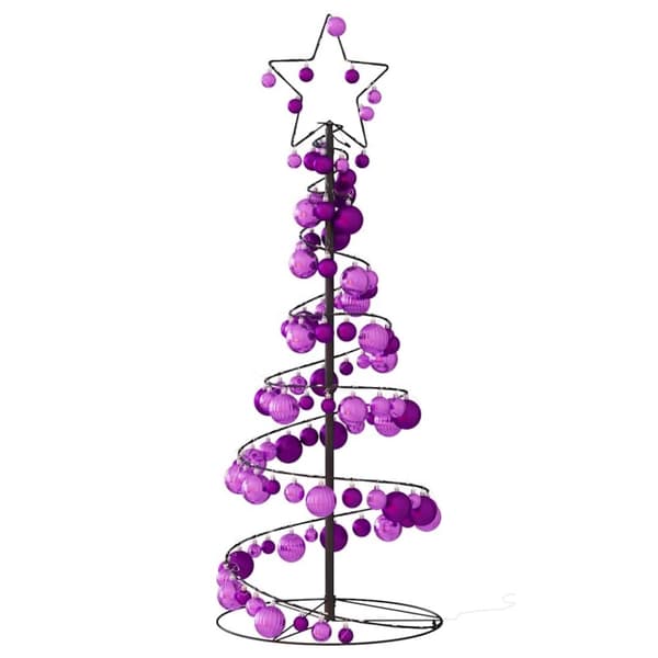 vidaXL LED julgran med julgranskulor 80 LED varmvit 120 cm