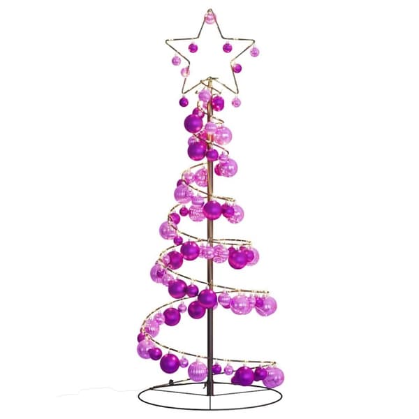 vidaXL LED julgran med julgranskulor 80 LED varmvit 120 cm