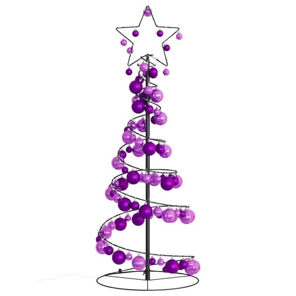 vidaXL LED-juletræ med kugler 80 LED'er 120 cm varmt hvidt lys